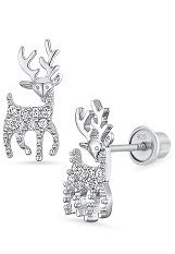 good-looking deer cubic zirconia baby screw back baby earrings